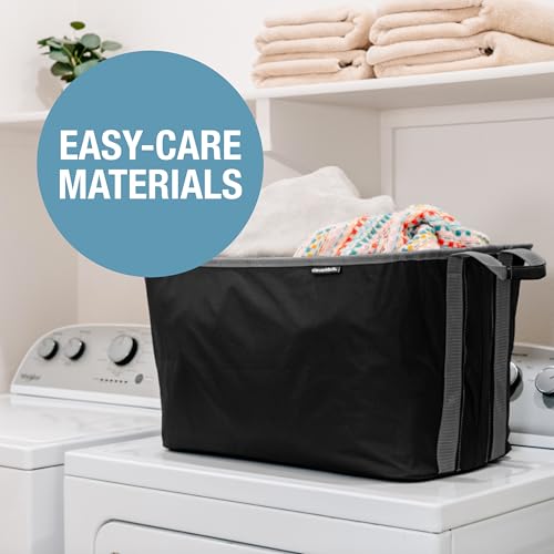 Image of CleverMade Collapsible Laundry Basket 2 Pack - 60L (16 Gal) Foldable Clothes Hamper with Reinforced Handles, Space Saving Fabric Laundry Bin, Holds 55 lbs, Flat Folding for Home & Travel - Black
