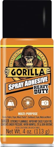 Gorilla 6346502 Spray Adhesive, Heavy-Duty, 4-oz. - Quantity 4
