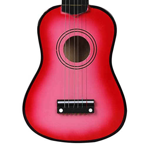 Image of Mini 21Inch 6 Strings Acoustic Guitar Musical Instrument Gift Pink