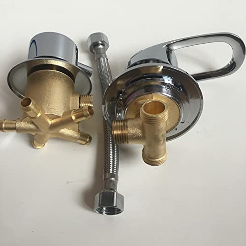 Valvola doccia in ottone a 5 vie con filettatura G1/2 a parete Uscita acqua Miscelatore cartuccia in ceramica 2/3/4/5 porte deviatore rubinetto per bagno e doccia Uso