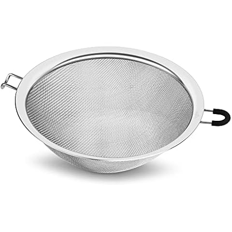 Fine Mesh Strainer Zalava Premium Stainless Steel Colander Sieve Sifter for Cooking Dishwasher Safe Cover