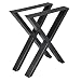 Produktbild [en.casa] Tischgestell Greith 2er-Set X-Form Tischbeine Tischkufen aus pulverbeschichtetem Stahl für Esstisch, Schreibtisch Schwarz 59 x 72 cm