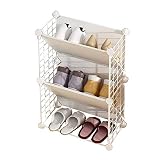  HWSY Étroit Étagère à Chaussures Plastique 3 Niveaux/4 Niveaux/5 Niveaux Oblique-Insert-Formule Ensemble De Stockage Dortoir Salon (Color : White, Size : 44X22X65CM) Interesting