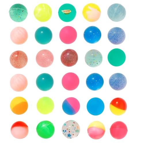 SongBuydn Flummies für Kinder, 30 Stück 25 mm Flummi Bälle In Zufälligen Farben, Mitgebsel Kindergeburtstag, Partygeschenk, Gummiball Für 3-12 Jahre Kinder