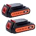 Biswaye 2 Pack 2.0Ah 20-Volt MAX Lithium Ion Battery for Black & Decker 20V Battery LBXR20 LB20 LBX20 LBXR2020-OPE LBXR20B-2 LB2X4020