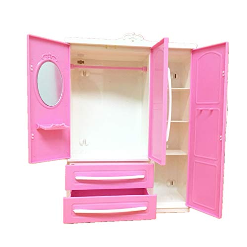 Maison de poupées portable équipée d'un placard moderne plastique robuste - 3