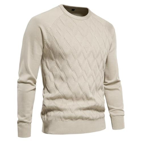 Suéter de punto de algodón para hombre ropa de abrigo clásica de invierno cuello redondo 3