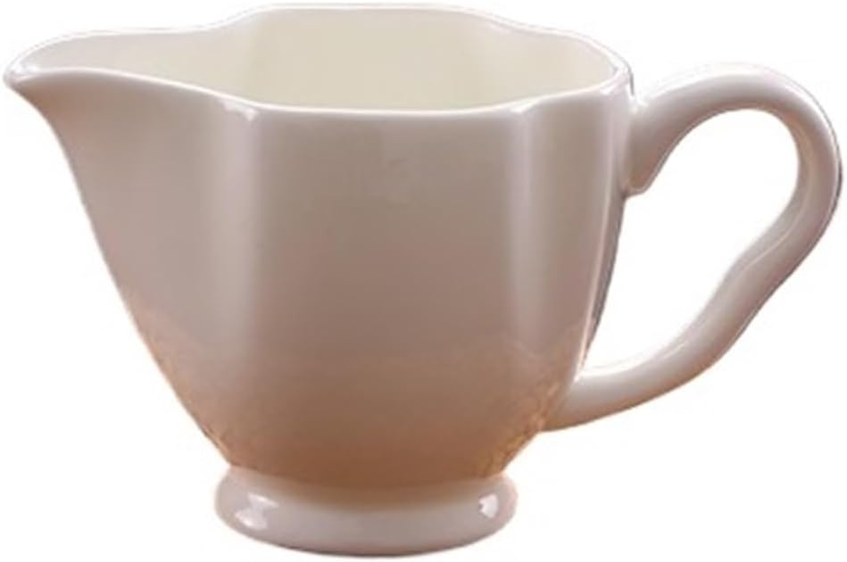 Gravy Boat With Lid 5.3 oz Gravy Boat White Ceramic Sauce Boat with Handle for Salad Dressings, Creamer, Broth, Black Pepper Thanksgiving Gravy Boat(Gold)