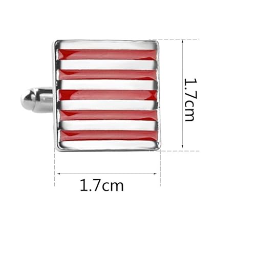 Sdfgh Classic Stripe Cufflink Silver Plated Enamel Men's French Cufflink Party Gift Man Wedding Suit Cuff Men Jewelry (Color : B, Size #TOP1