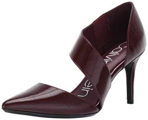 Calvin Klein Women's Gella Dress Pump, Bordeaux leather, 9 M US