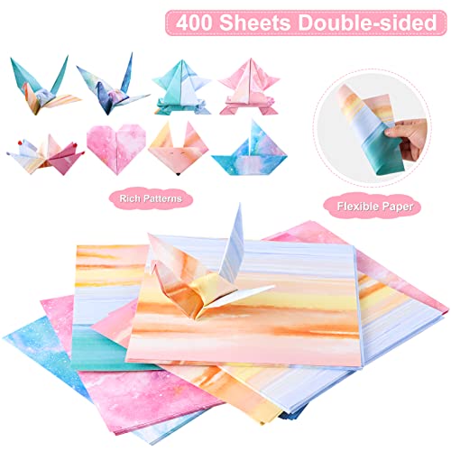 Nhbtykl 400 Sheets Origami Paper Kit 5.6 Inch Square Double Sided Starry Sky Folding Paper Each Contains Eight Different Designs Sky Scrapbook Paper For Arts And Crafts School Kids Teachers #TOP2
