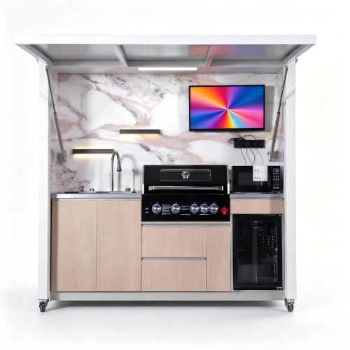 All in One Outdoor Kitchen Pod, Aerospace Alu, Smart Door & SS BBQ