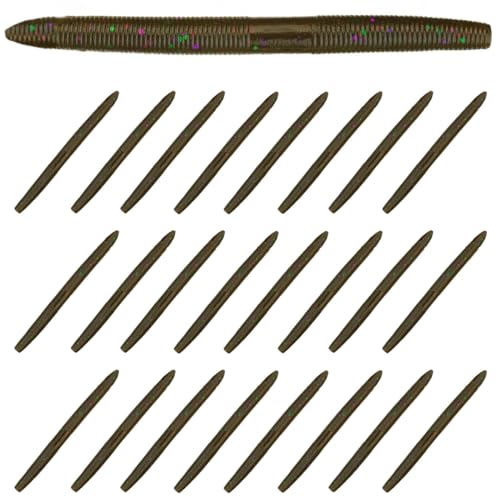 Reaction Tackle Worms- Green Pumpkin Multi Flake