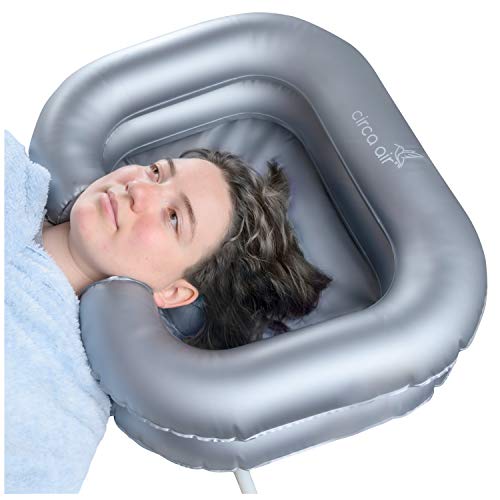 Circa Air Inflatable Hair Washing Basin For Bedridden - Wash Hair In Bed With Inflatable Shampoo Basin. Portable Shampoo Bowl With Pillow For Extra Comfort. The Perfect Inflatable Sink For Locs Detox #TOP6