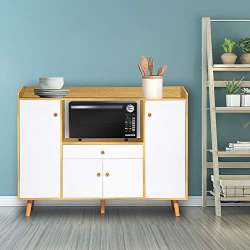 image for Menaka Wooden Kitchen Storage Cabinet Sideboard Cupboard and Buffet Ta