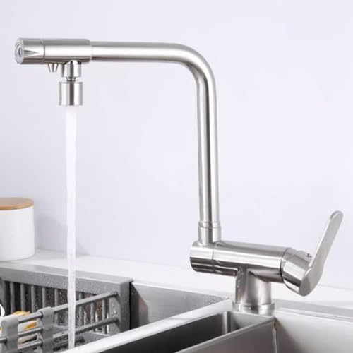 Robinet de cuisine 3 en 1 avec bec pivotant 360 et option eau purifiée