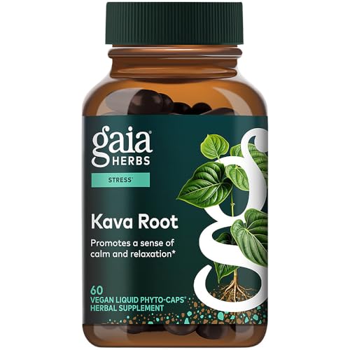Gaia Herbs Kava Kava Root, Vegan Liquid Capsules, 60 Count - Supports Emotional Balance, Calm &...