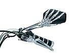 Kuryakyn 1764 Motorcycle Handlebar Accessory: Skeleton Hand Rear View Side Mirrors, Black Stems/Chrome Heads, 1 Pair