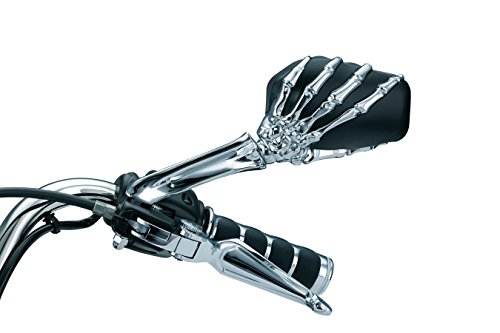 Kuryakyn 1758 Motorcycle Handlebar Accessory: Skeleton Hand Rear View Side Mirrors, Black Stems/Black Heads, 1 Pair #TOP7