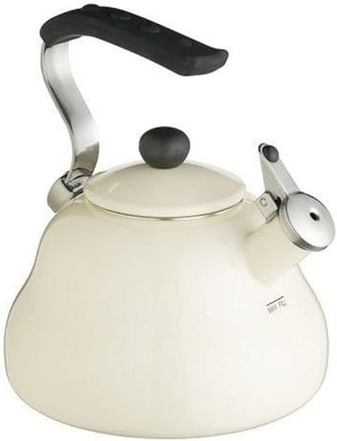 KitchenCraft Le'Xpress Induction-Safe Whistling Stovetop Kettle, 2 L (3.5 Pints) - Seashell Cream