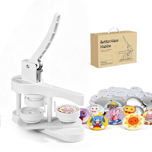 Button Maker Machine 58mm Easy DIY Pin Maker Machine No Setup Button Maker for 3mm Macrame Cord 3mm x 220 Yards Cotton Macrame Cord Kit
