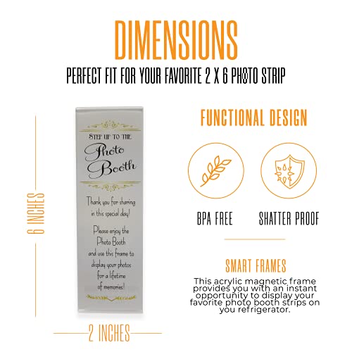 Photo Booth Nook (1 Pack) 2X6 Acrylic Magnetic Frame With Insert For Photobooth Strips, Refrigerator And Locker Magnet Picture Frame For Wedding, Grad Party, Baby Shower Display- Vertical #TOP1