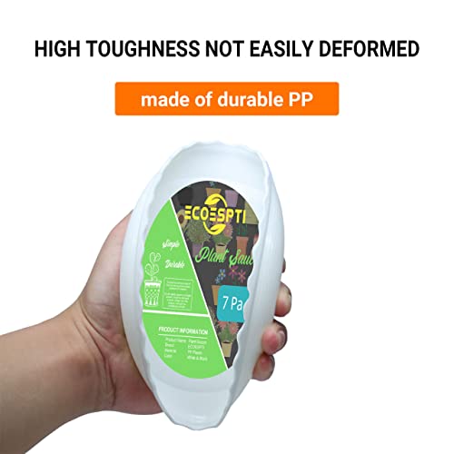 Ecoespti Plant Saucer, 7 Pack 8 10 12 14 15 Inch Durable Plastic Plant Trays For Pots, White & Black Round Plant Pot Saucers, Drip Tray For Indoor And Outdoor Garden (10", For 7 8 Inch Pot) #TOP4