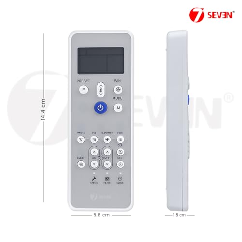 Image of 7SEVEN Compatible with Carrier AC Remote Control KTKL004 Model 212 Suitable for 1 | 1.5 | 2 Ton Split and Window Air Conditioner - Match Each Key by Key Exactly with existing AC Remotes Function