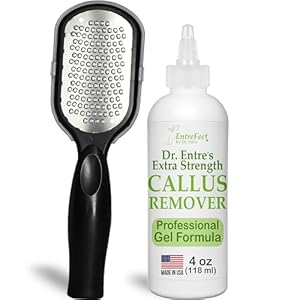 Dr. Entre’s Callus Remover Gel & Foot File: Extra Strength Callus Remover for Feet, Corn Removal, Foot Callus Remover Care, Pedicure Tools Supplies, Spa Kit, Dead Skin Scrubber, 4 oz