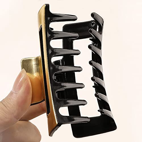 6Pack Large Hair Claw Clip For Women Thin Thick Hair,4'' Rectangle Leopard Strong Hold Jaw Clip For Girls,Acrylic Nonslip Square Hair Clamps Styling Accessories #TOP2