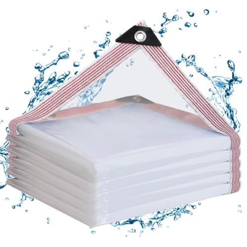 Welacymet Clear Tarp 8x16 ft Heavy Duty Waterproof – Rip-Resistant Reinforced Plastic Cover for Garden, Patio, Roof, Pool