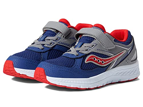 Saucony Cohesion 14 Alternative Closure JR Running Shoe, Navy/RED, 5.5 US Unisex Little Kid - Thumbnail 2