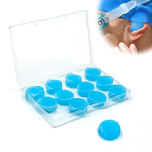 12 Pezzi Tappi Orecchie per Dormire, Tappi Orecchie Piscina in Silicone Antirumore Morbida Modellabili Riutilizzabili per Nuoto, Lavorare, Protezione Dell'Udito, Bambini Adulti, Blu