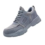 YOGYE Arbeitsschuhe FüR Pflegepersonal,Leichte Sicherheitsschuhe FüR Damen/Herren FüR AusbeutungsstäTte,Schmiedewerkstatt,Elektroindustrie,Automobilbau,Bauwesen,Grey Four Seasons▁43