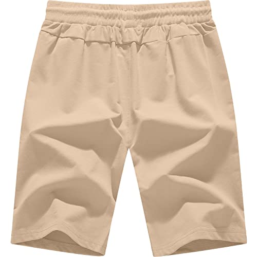 Mlanm Men's Shorts Casual Fit Drawstring Summer Beach Shorts With Elastic Waist And Zipper Pockets X-Large, Apricot #TOP2