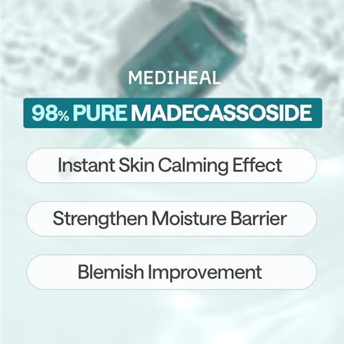 Image of MEDIHEAL Madecassoside Essential Mask Blemish Repair (1 Sheet) Korean Sheet Mask with 98% Purity Madecassoside & Hyaluronic Acid, Redness Relief, Skin Barrier Repair, Deep Hydration, Improves Skin Texture, Vegan Soothing Facial Mask