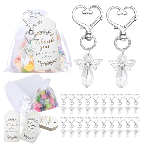 JSTHHTT 30pcs Llaveros ángel de la Guarda, Regalos Bautizo, Souvenir Boda, Comunión, Invitados