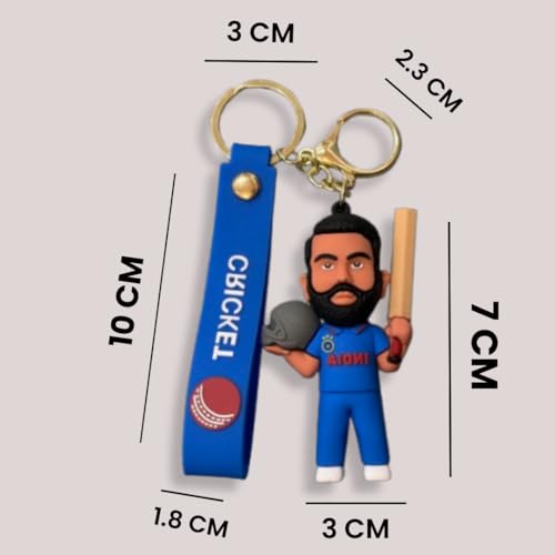 Image of Cute Cartoon Character Silicone 3D Key Chain with Strap Charm & Metal Hook, Merchandise Key Rings Gift for Kids Girls Boys Men & Women