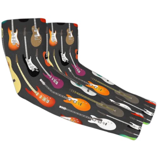 Mangas de braço para homens e mulheres, proteção solar UV de guitarra, mangas de golfe, manga de cob