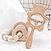 Promise Babe 2pc Pulsera de Madera Para Animales Juguetes Para Mordedor de Bebé Sonajero de Madera Orgánica Juguete para la Dentición Sensorial Juguetes Masticables de Enfermería