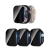 COMMUTER 3 Pack for Apple Watch Ultra 3/2/1 49mm Privacy Screen Protector with Hard PC Case, [Anti-Peeping] Tempered Glass Cover Bumper for iWatch Ultra 3/2/1 49mm