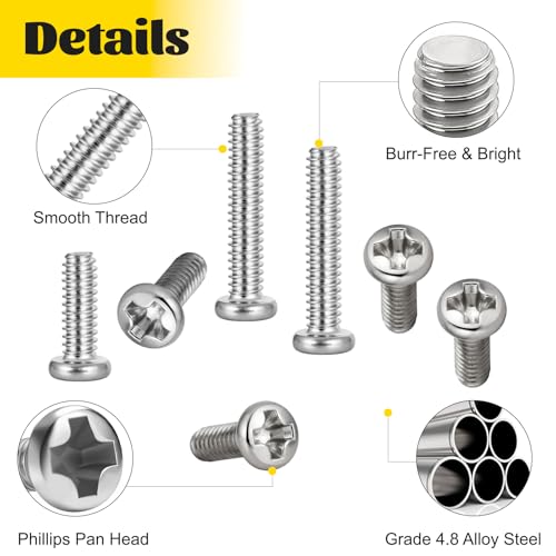 Image of 1140PCS Micro Small Pan Head Machine Screws Assortment Kit,M1 M1.2 M1.4 M1.6 M1.7 Tiny Screws for Electronics,Eyeglasses, Watches, Clocks