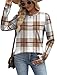 Womens Sweatshirts Fall Tops 2025 Lightweight Sweaters Plus Size Shirts Women Blouses Winter Clothing Brown Printed 2XL