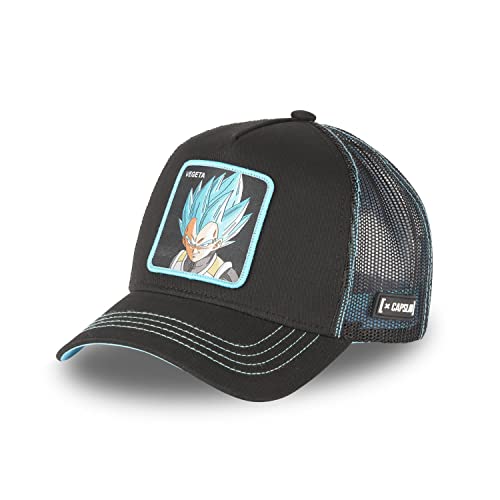 Capslab Vegeta Dragon Ball Z Negro Turquesa Gorra de Camionero