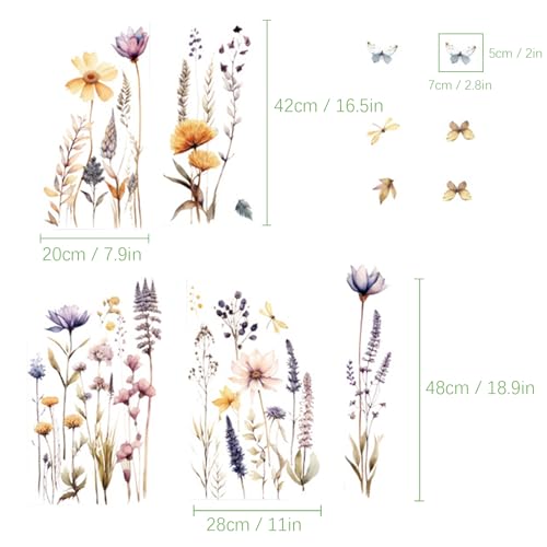 Vinilos decorativos de flores Boho Garden 2 piezas miniatura 2