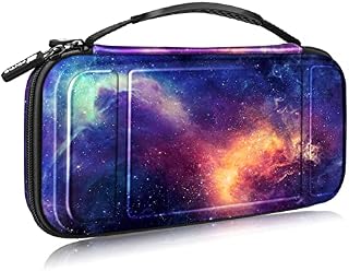 FINTIE Carrying Case for Nintendo Switch OLED Model 2021/Switch 2017 - [Shockproof] Hard Shell Protective Cover Travel Bag w/10 Game Card Slots for Switch Console Joy-Con & Accessories, Galaxy