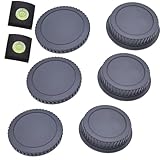 JHMei キヤノン EF/EF-Sマウント用 ボディキャップ & レンズリアキャップ セット (3+3枚) + 水準器付きホットシューカバー (2個) | 防塵・キズ防止 ABS樹脂製 | EOS 5D 6D 7D 90D 80D Kiss X10 X9i など EFレンズ 対応 保護カバー