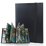 Langlebig und Robust Sammelkarten-Album- 30,7 x 24,5 cm (12,08 x 9,64 zoll). PP material zum einfachen Einsetzen der Karte. Transparente Innenseiten, gut lesbar, sammelkarten album können Ihre Karten und Gutscheine von Wasser und Schmutz fernhalten.