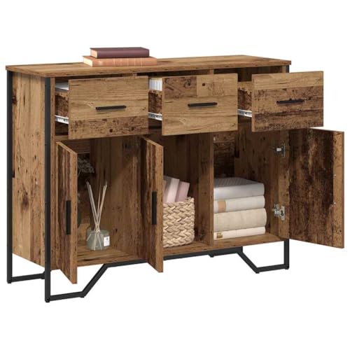 vidaXL Aparador con cajón Madera Vieja 97 x 32,5 x 74,5 cm, Vista Elegante, aparador Rectangular, Espacio Amplio, Madera de ingeniería, diseño Minimalista, Organiza tu hogar