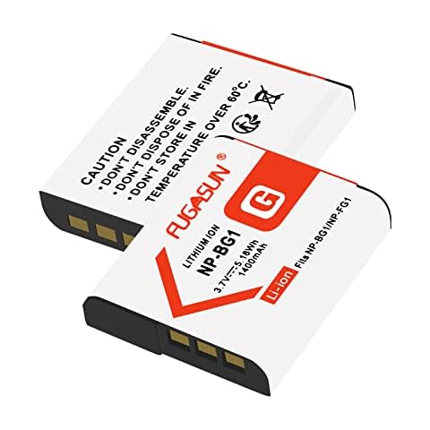 2 pcs NP-BG1 NPBG1 NP-FG1 NPFG1 Battery for DSC-H10 H20 H50 H55 H70 H90 DSC-HX9V HX10V HX20V HX30V DSC-T20 T100 DSC-W50 W55 W70 W80 W90 W100 W120 W130 W150 W170 W200 W210 W215 W220 W230 W270 W290 W300 Cover